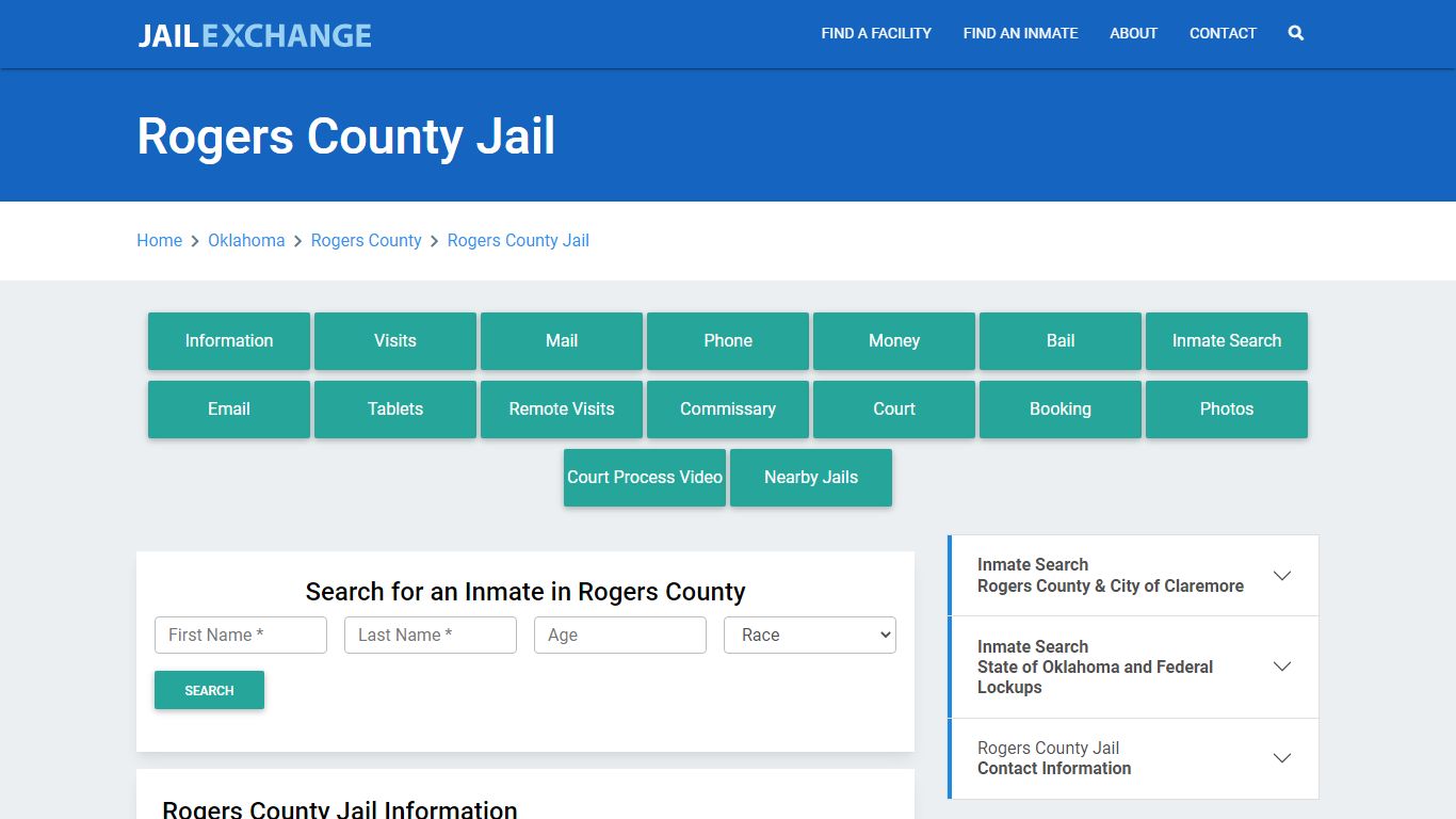 Rogers County Jail Roster Lookup, OK, Inmate Search - Jail Exchange